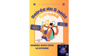samedi 8 Août à partir de 20h lookfm se déplace au camping Night&Day Les Peupliers pour animer un karaoké 